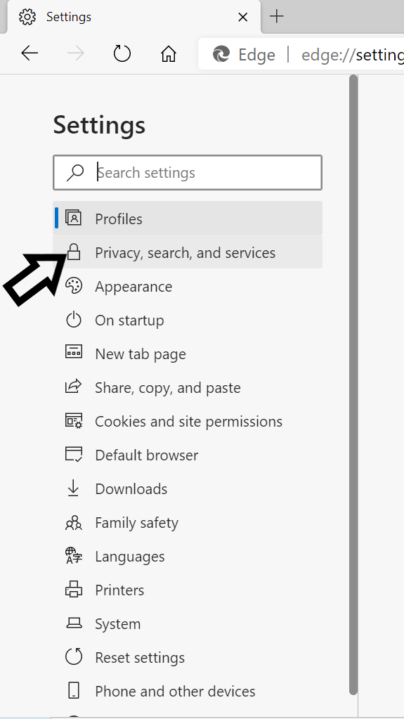 How to change default search engine in Microsoft Edge