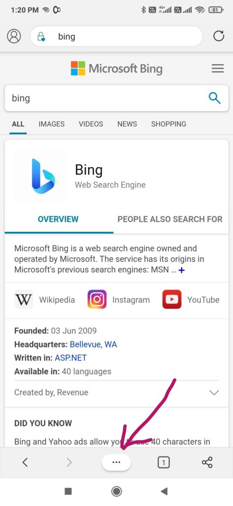 How to change default search engine in Microsoft Edge