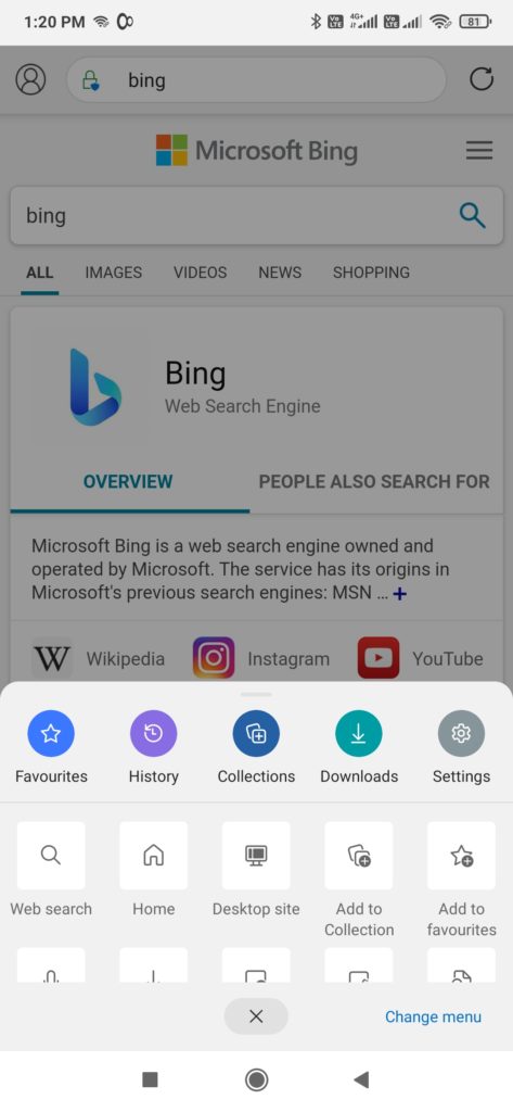 How to change default search engine in Microsoft Edge