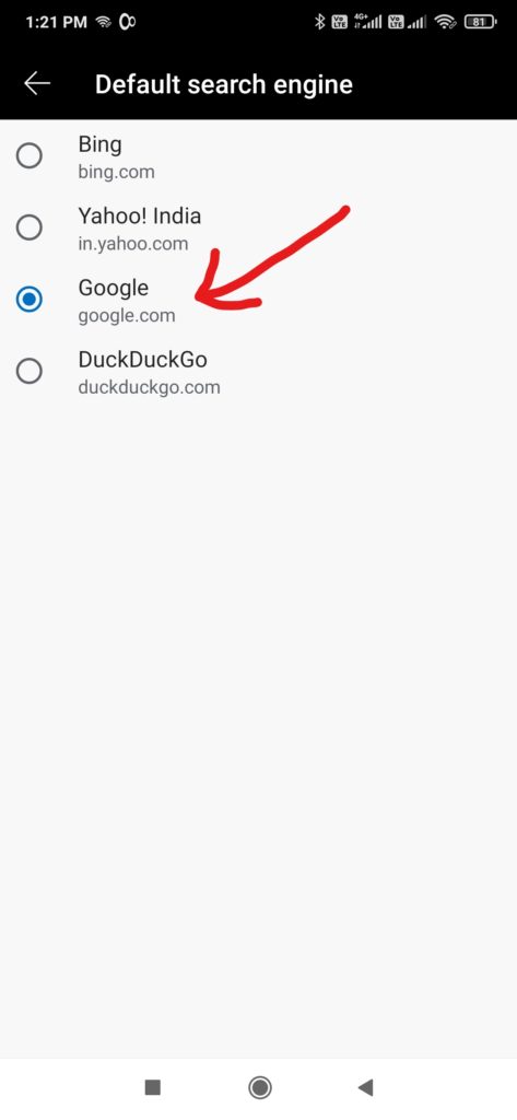 Microsoft Edge Search Engine Change Step 5