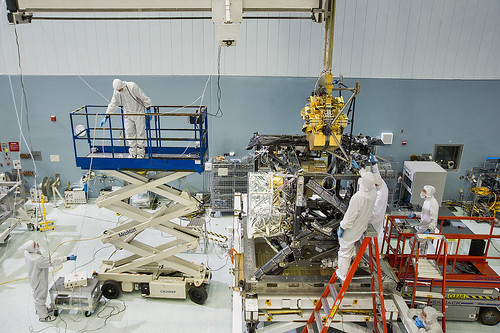 NIRCam being installed into the instrument module.