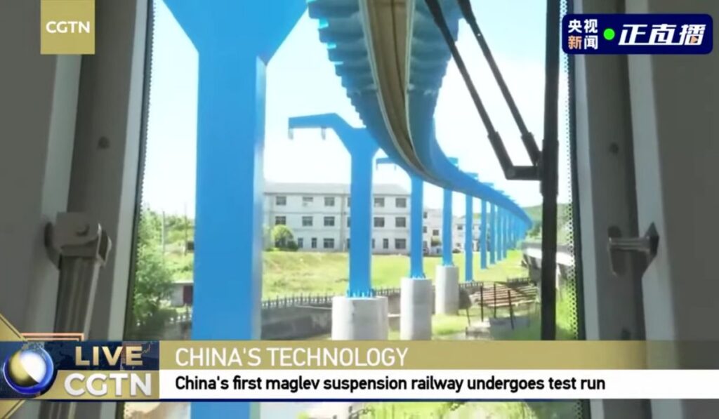 China Launches Experimental Suspended Maglev Sky Train