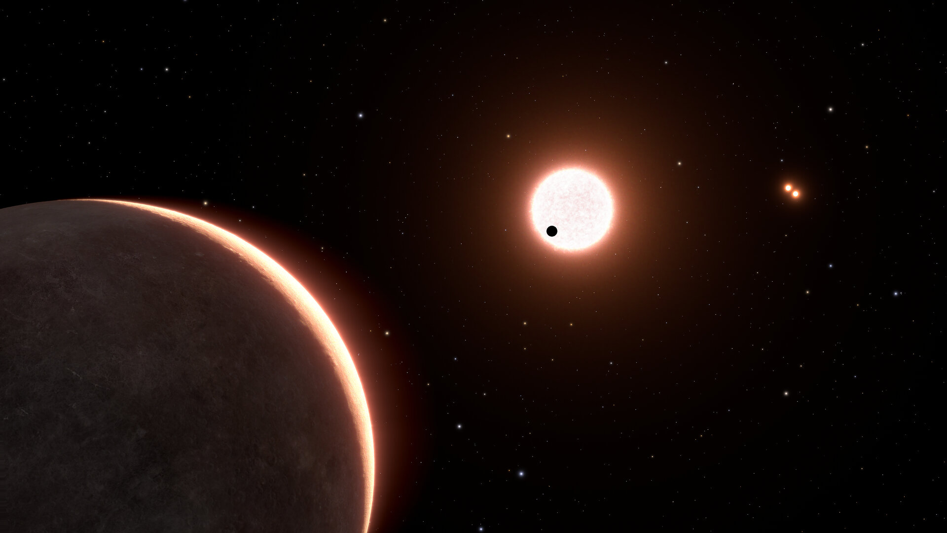 Hubble measures the size of the nearest transiting Earth-sized planet